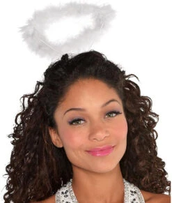 White Fluffy Marabou Angel Halo | Angels And Devils | Hats And Headpieces