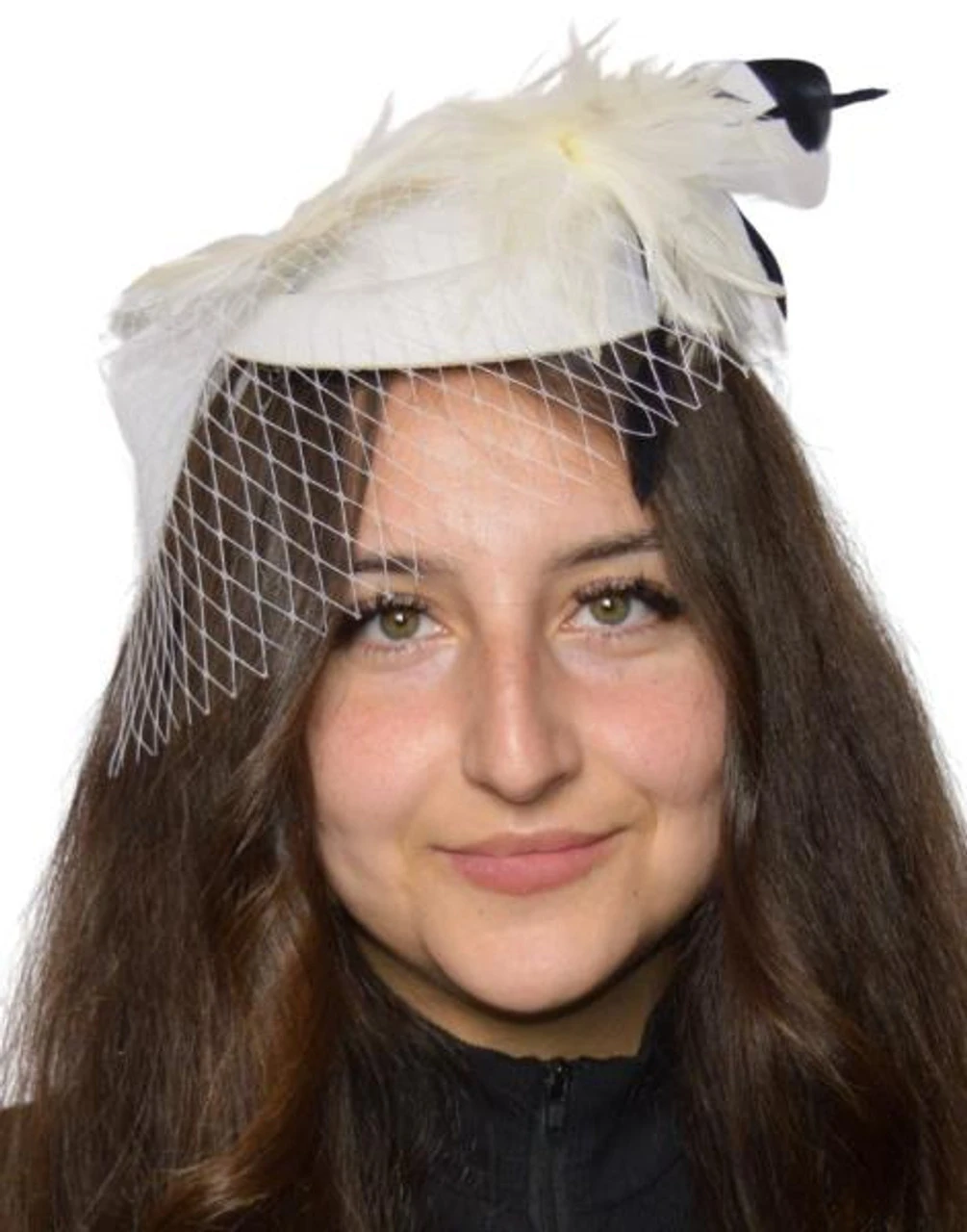 White Veiled Mini Fascinator Pillbox Hat With Feathers | 1920s | Pillbox Hats 1 White Veiled Mini Fascinator Pillbox Hat With Feathers | 1920s | Pillbox Hats