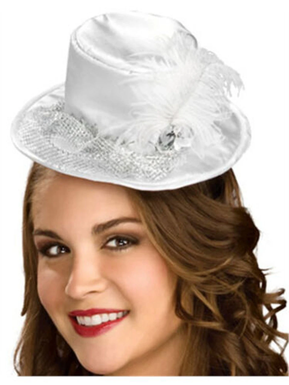 White Mini Adult Top Hat | Victorian | Hats And Headpieces 1 White Mini Adult Top Hat | Victorian | Hats And Headpieces