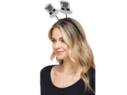 Silver Happy New Year Headband And Bowtie Set | Novelty | Hats And Headpieces