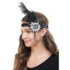 Silver Happy New Year Flapper Headband With Feather | Novelty | Hats And Headpieces