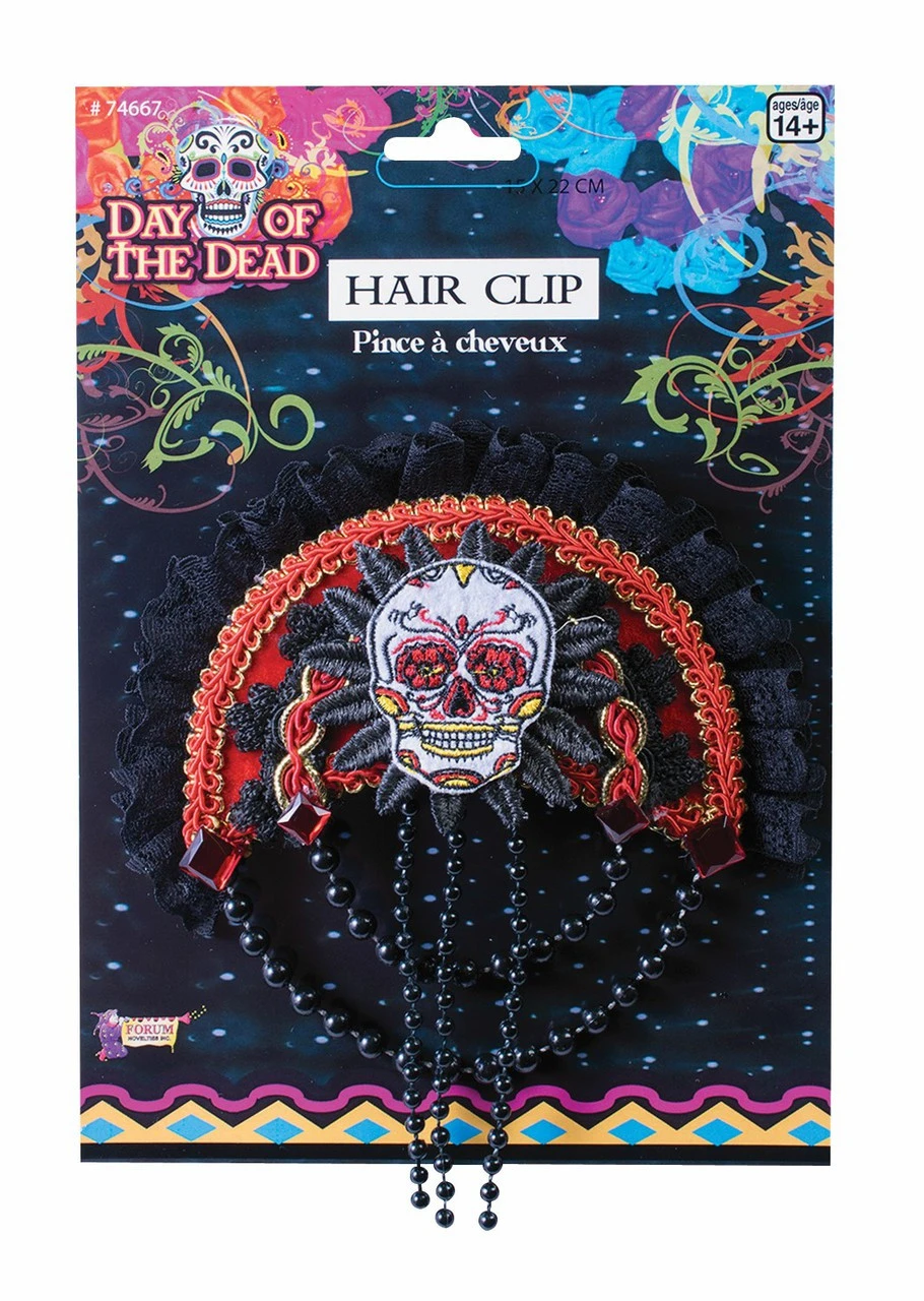 Day Of The Dead Skull Hair Clip | Day Of The Dead | Hats And Headpieces 1 Day Of The Dead Skull Hair Clip | Day Of The Dead | Hats And Headpieces