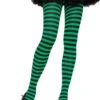Nylon Striped Tights Black And Kelly Green | Hosiery | Legwear And Tights