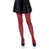 Nylon Striped Tights Black And Red | Hosiery | Legwear And Tights