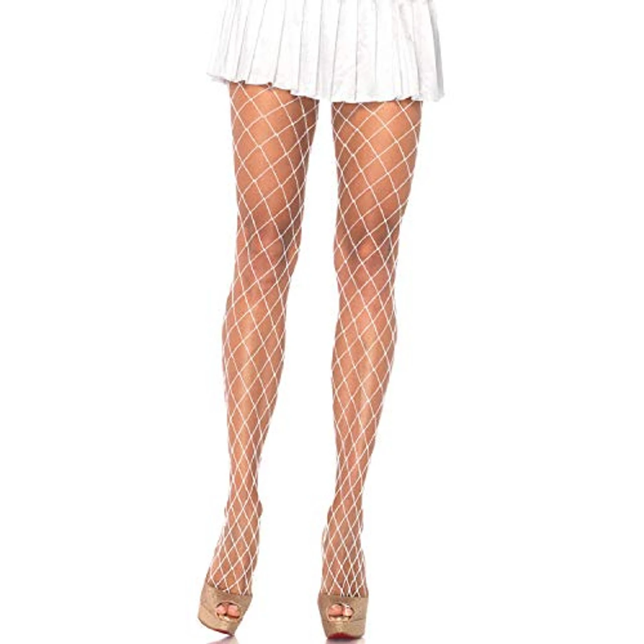 Spandex Diamond Net Tights White | Hosiery | Legwear And Tights 1 Spandex Diamond Net Tights White | Hosiery | Legwear And Tights
