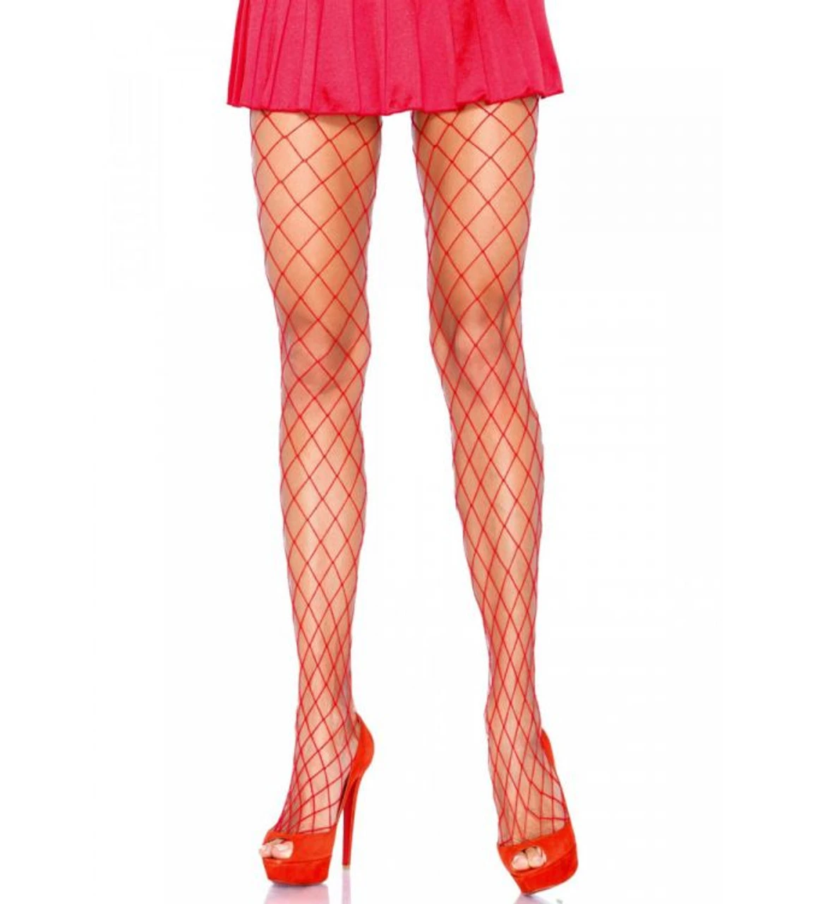 Spandex Diamond Net Tights Red | Hosiery | Legwear And Tights 1 Spandex Diamond Net Tights Red | Hosiery | Legwear And Tights