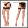 Lace Top Backseam Fishnet Thigh Highs Nude And Black | Hosiery | Legwear And Tights