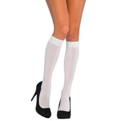 White Opaque Knee High Socks | Hosiery | Legwear And Tights