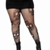 Plus Size Sugar Skull Net Tights | Day Of The Dead | Hosiery | Legwear And Tights