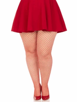 Plus Size Spandex Industrial Net Tights Red | Hosiery | Legwear And Tights