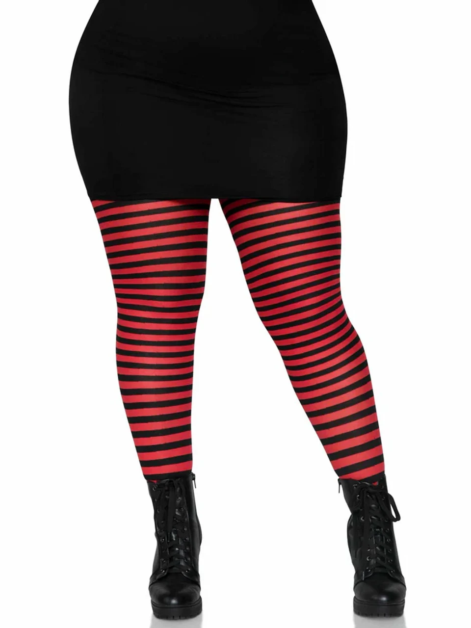 Plus Size Nylon Striped Tights Black And Red | Hosiery | Legwear And Tights 1 Plus Size Nylon Striped Tights Black And Red | Hosiery | Legwear And Tights
