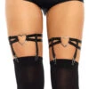 Dual Strap Thigh Heart Garter Black | Hosiery | Legwear And Tights