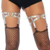 Dual Strap Thigh Heart Garter Iridescent | Hosiery | Legwear And Tights