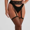 Plus Size Fishnet Stockings With Attached Lace Garter Belt | Hosiery | Legwear And Tights