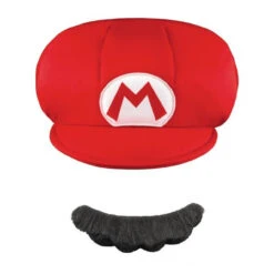 Mario Childs Hat And Moustache Super Mario Set | Super Mario Bros | Costume Kits