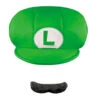 Luigi Childs Hat And Moustache Super Mario Set | Super Mario Bros | Costume Kits