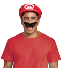 Mario Adult Hat And Mustache Super Mario Set | Super Mario Bros | Costume Kits