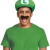 Luigi Adult Hat And Mustache Super Mario Set | Super Mario Bros | Costume Kits