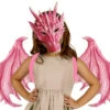 Pink Supersoft Dragon Wings And Mask Set | Mythical Creatures | Costume Kits