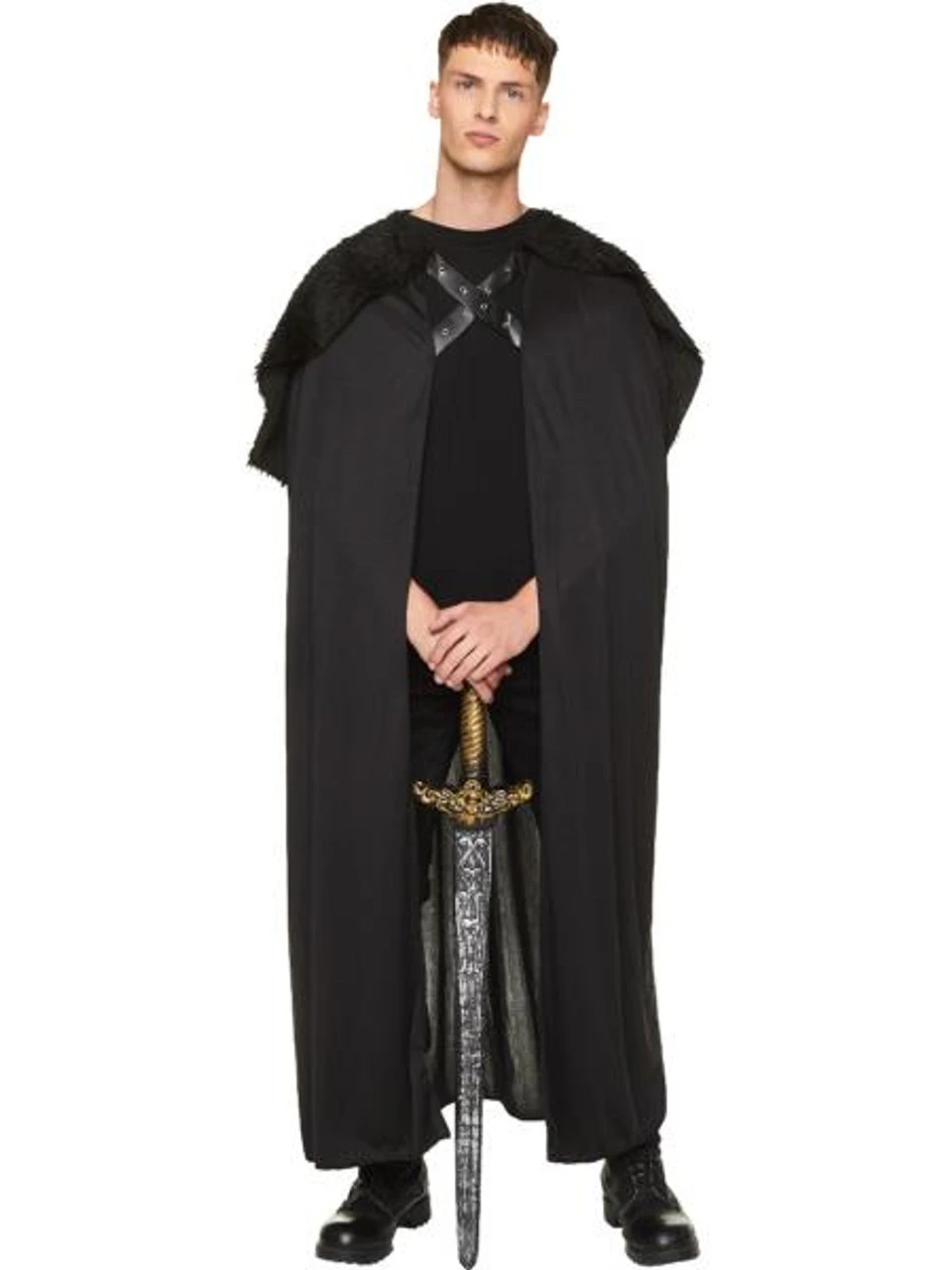 Medieval Knight Black Fur Cape | Medieval | Costume Robes And Cloaks 1 Medieval Knight Black Fur Cape | Medieval | Costume Robes And Cloaks