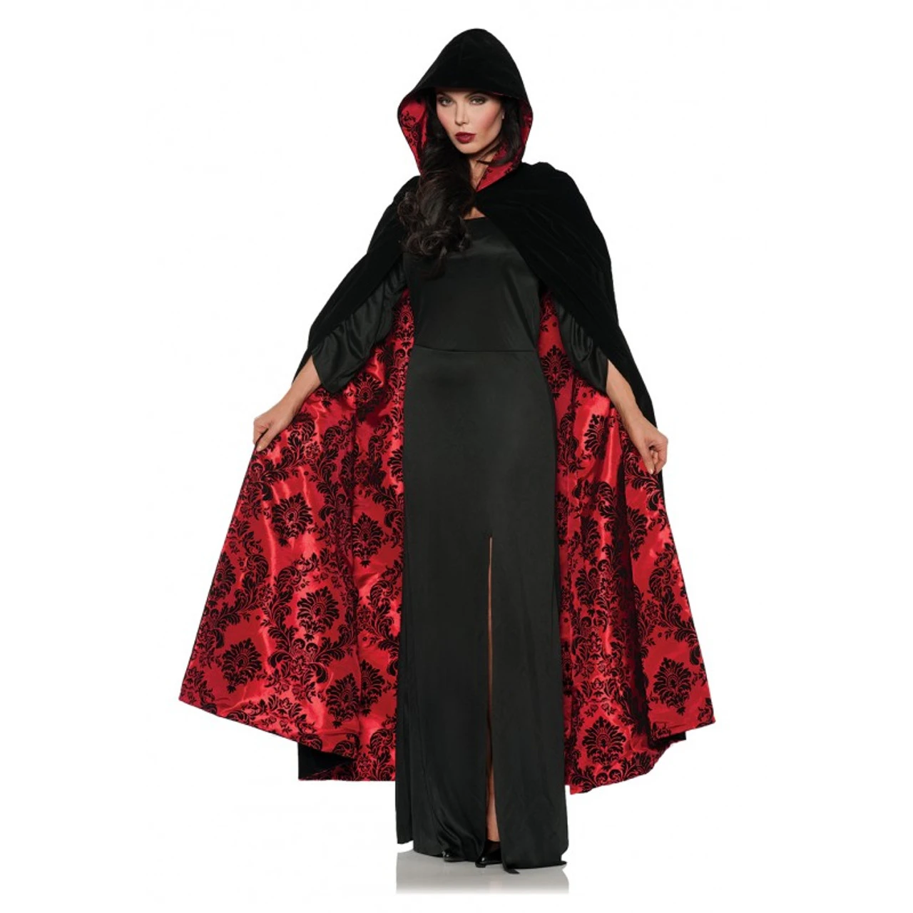 Red Gothic Flocked Cape | Gothic | Costume Pieces 1 Red Gothic Flocked Cape | Gothic | Costume Pieces