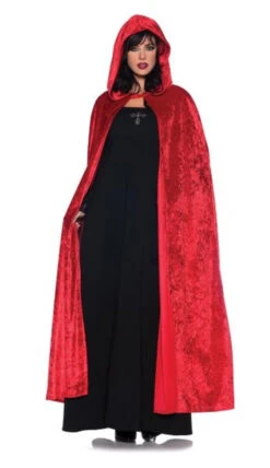 Red Velvet Witches Cloak | Halloween | Costume Pieces