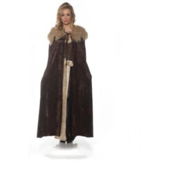 Brown Velvet Renaissance Cape With Faux Fur | Medieval | Costume Pieces