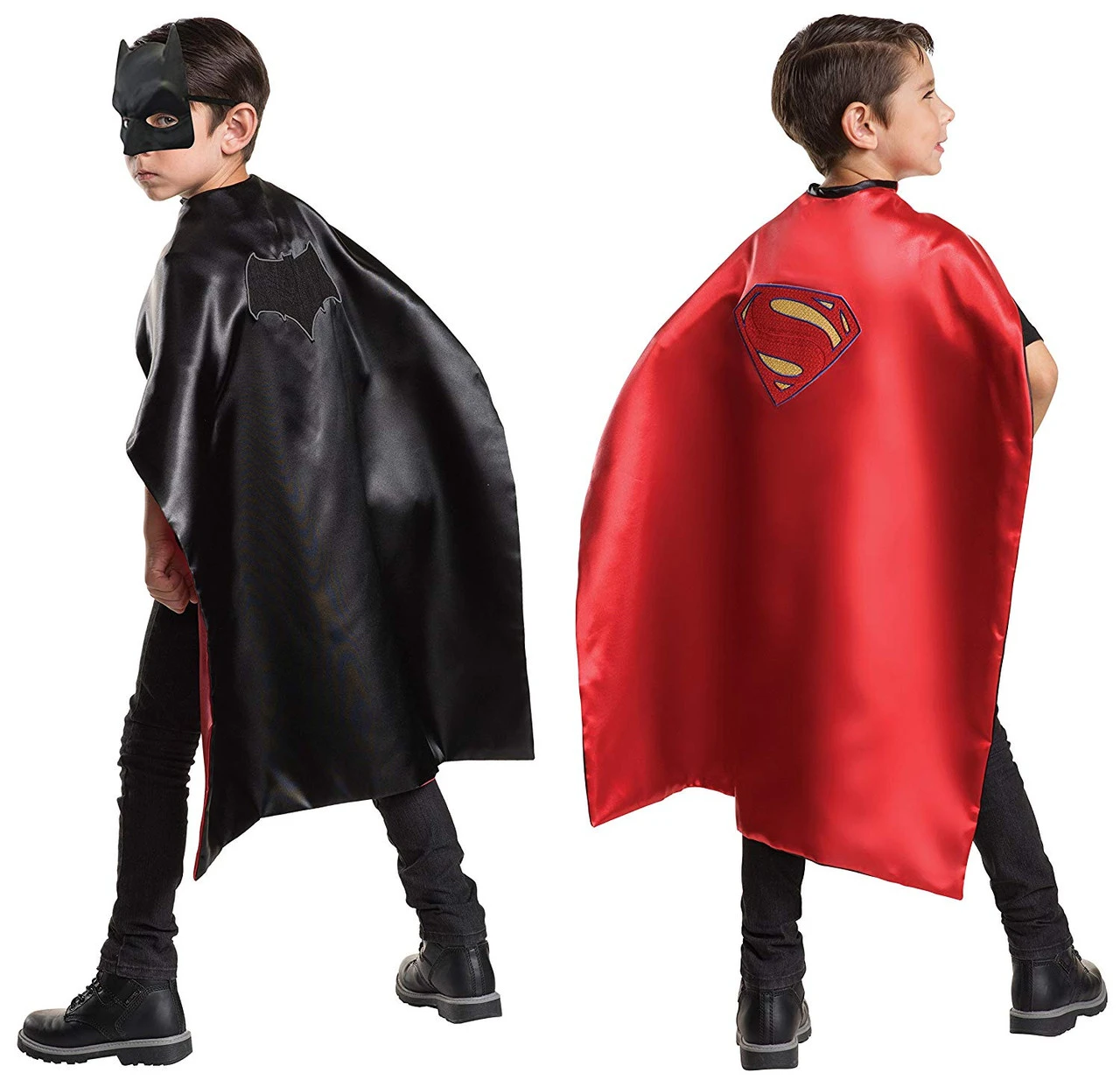 Batman Superman Childrens Reversible Cape And Mask | DC | Costume Capes 1 Batman Superman Childrens Reversible Cape And Mask | DC | Costume Capes