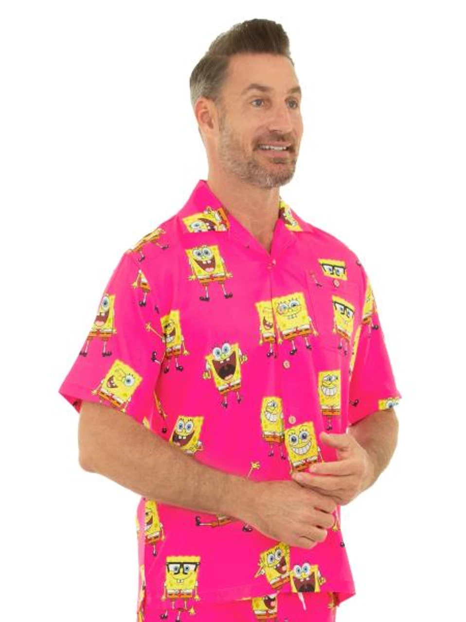 Fuchsia Spongebob Squarepants Hawaiian Shirt | Hawaiian | Costume Pieces 1 Fuchsia Spongebob Squarepants Hawaiian Shirt | Hawaiian | Costume Pieces