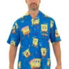 Blue Spongebob Squarepants Hawaiian Shirt | Hawaiian | Costume Pieces