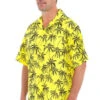 Palm Tree Print Yellow Hawaiian Shirt | Hawaiian | Costume Pieces