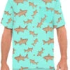 Hawaiian Mint Green Shark Pattern Shirt | Hawaiian | Costume Pieces