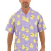 Rubber Ducky Print Purple Hawaiian Shirt | Hawaiian | Costume Pieces