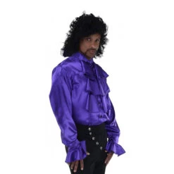 Prince Purple Pop Star Satin Shirt | Entertainers | Costume Pieces
