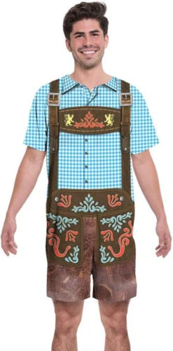 Oktoberfest Lederhosen Romper | Oktoberfest | Faux Real Shirts | Costume Pieces