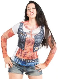 Tattoo Sleeves Biker Shirt | Faux Real Shirts | Costume Pieces