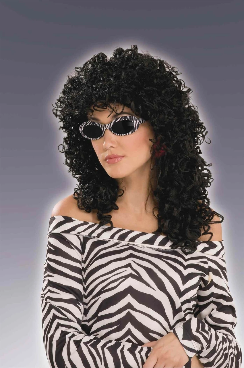 80s Wild Curl Wig Black Wig | 1980s | Wigs And Hair Pieces 1 80s Wild Curl Wig Black Wig | 1980s | Wigs And Hair Pieces