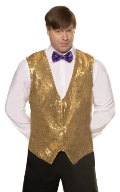 Sequin Vest Plus Size - Gold | Novelty | Costume Pieces
