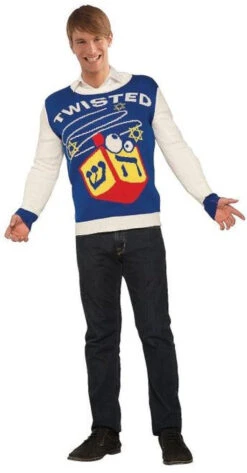 ChanukahTwisted Dreidel Knitted Sweater | Hanukkah | Costume Pieces