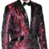Red Jacquard Skull Jacket | Gothic | Costume Pieces
