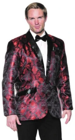 Red Jacquard Skull Jacket | Gothic | Costume Pieces