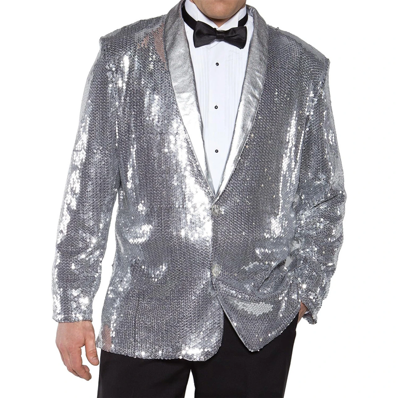Silver Sequin Cigar Lounge Singer Jacket Plus Size | Festivals | Costume Pieces 1 Silver Sequin Cigar Lounge Singer Jacket Plus Size | Festivals | Costume Pieces