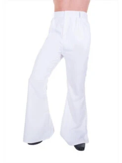 70s Mens White Flare Disco Pants | 1970s | Costume Apparel