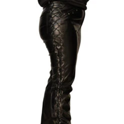 80s Leatherlike Black Biker Pants | 1980s | Costume Pieces