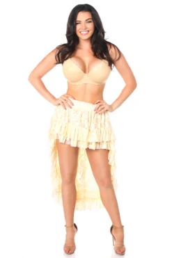 Royal Cream Lace Hi-Low Skirt Queen Size | Steampunk | Costume Pieces