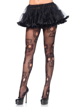 Sugar Skull Net Tights | Day Of The Dead | Hosiery | Legwear And Tights