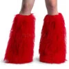 Red Yeti Fur Leg Warmers | Festivals | Legwear And Tights