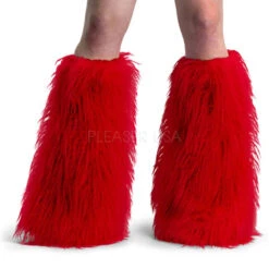 Red Yeti Fur Leg Warmers | Festivals | Legwear And Tights