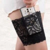 Black Stretch Lace Thigh Phone Holder | Lace Garter | Legwear