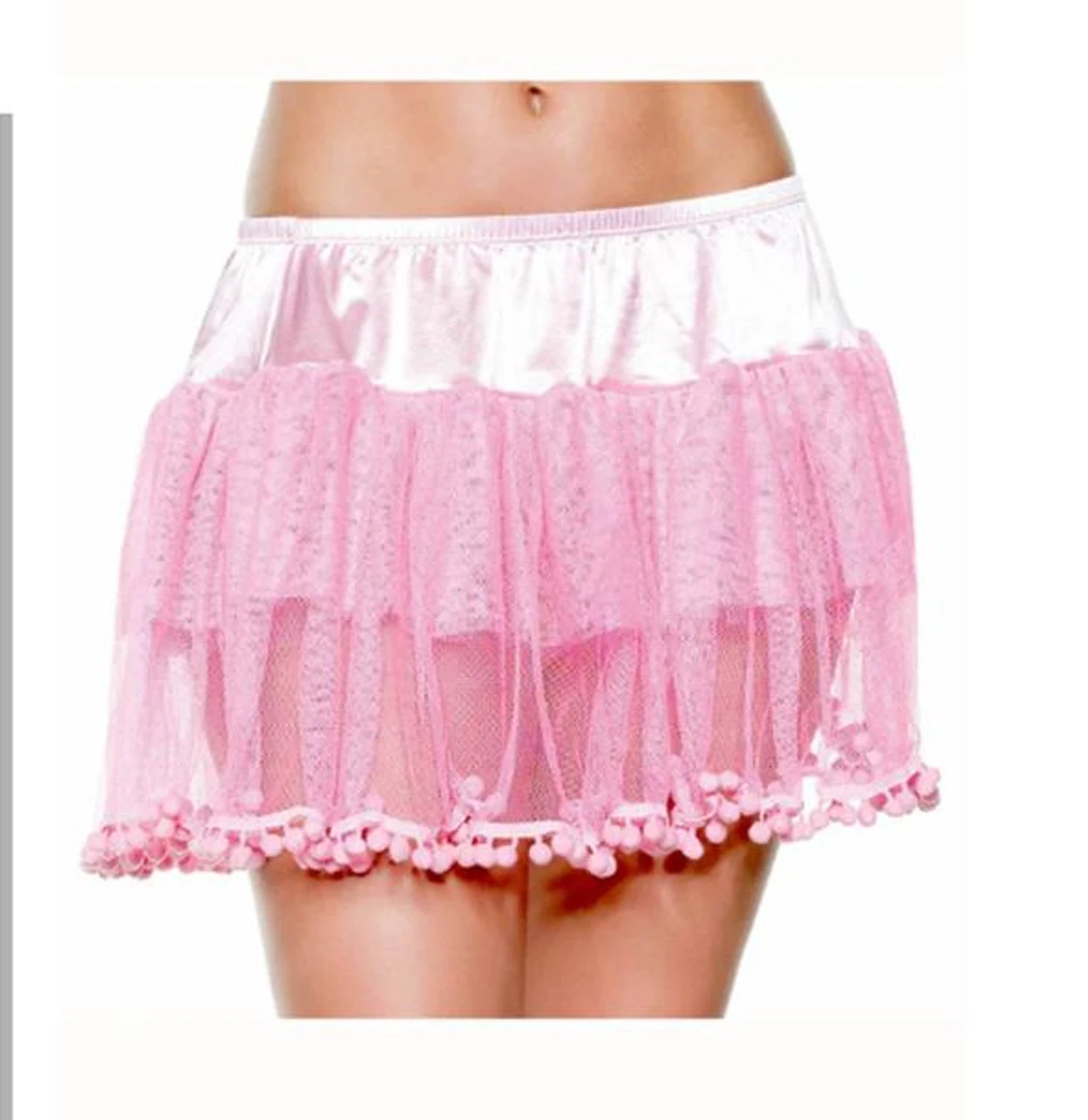 Black Petticoat With Pom Poms | Legwear | Legwear And Tights 1 Black Petticoat With Pom Poms | Legwear | Legwear And Tights